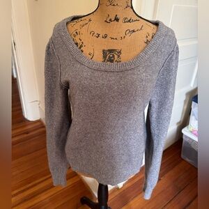 Free People Wool Blend Scoop Neck Sweater Exposed Seams size L